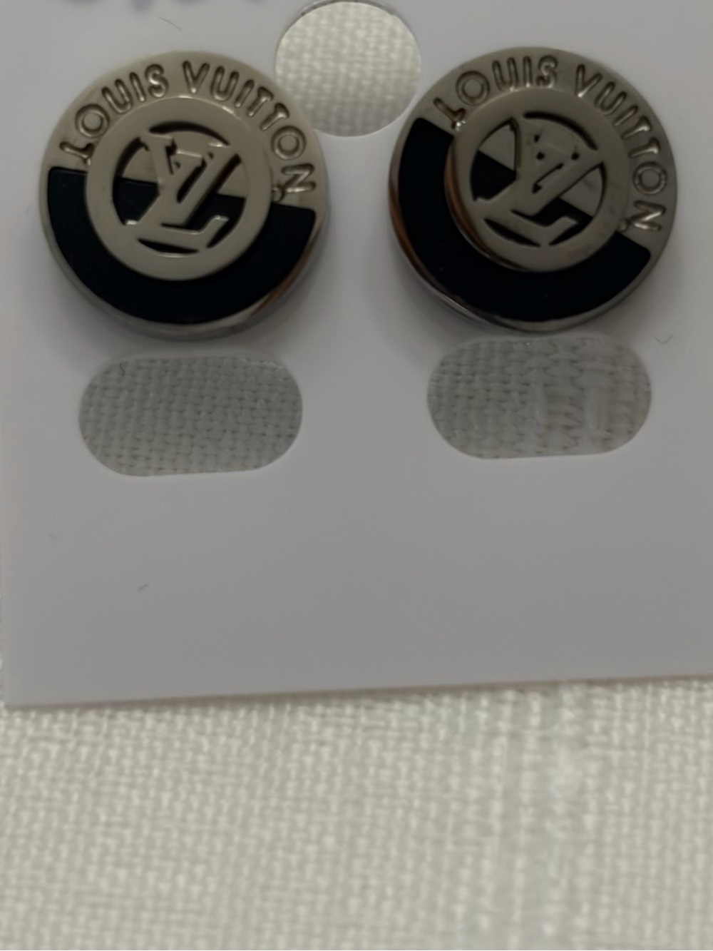 Black and Silver Round Logo Cufflinks